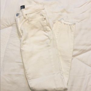 BDG twig high rise cropped white jeans